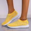 Lucyever Fashion Crystal Platform Sneakers Women 2024 Plus Size Дышащие сетчатые балетки для женщин Удобные нескользящие кроссовки для бега