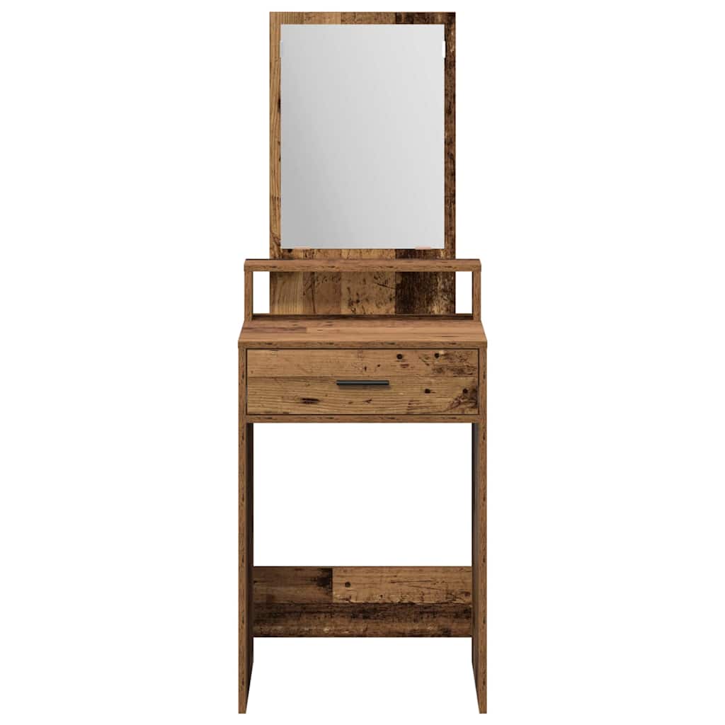 Vintage Style Makeup Table with Shelf Reclaimed Wood Look 50 x 41 x 140 cm Engineered Wood