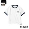 483418 Хлопковая футболка с графическим принтом AIRism, с круглым вырезом, OFF WHITE, для детей, Япония