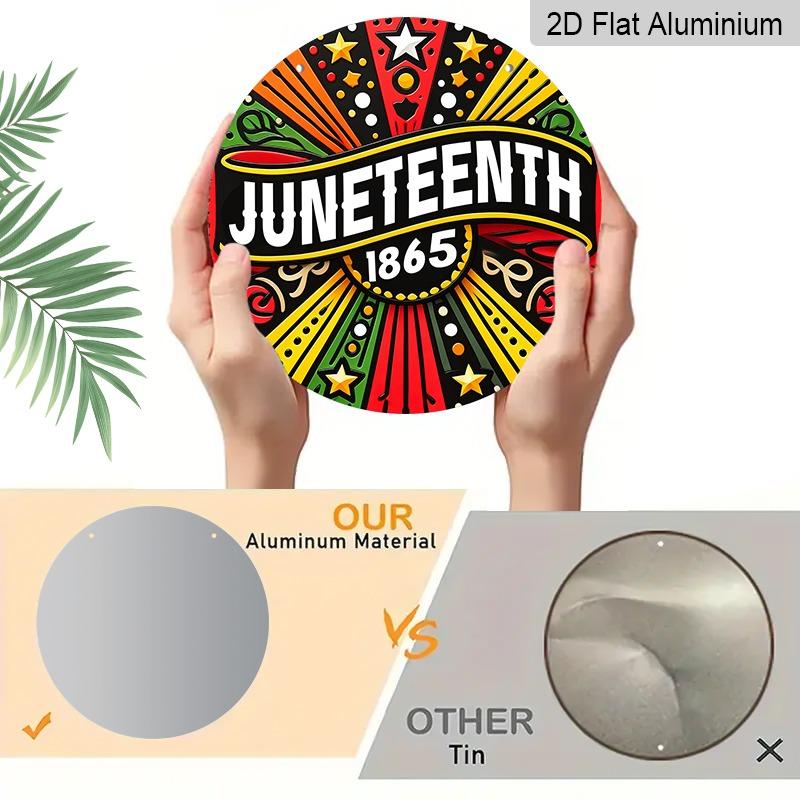 2D Flat Aluminum Wall Hangings with A Juneteenth Theme Are Available in Various Sizes Featuring Radiating Lines Stars and African-inspired Patterns