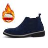Модные новые элегантные зимние плюшевые ботинки «Челси», качественные кожаные мужские туфли на меху для пары, повседневные теплые ботинки ручной работы с мягкой подошвой для отдыха на открытом воздухе