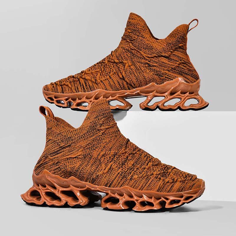 Men's New Style Comfortable Anti-skid Leisure Sports Shoes Lightweight Breathable Knitted Running Sneakers