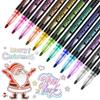 Dreamy Metal Double Line Outline Pen for Kids, Fluorescent Colorful Manual Bead Pen for Greeting Cards & Graffiti,