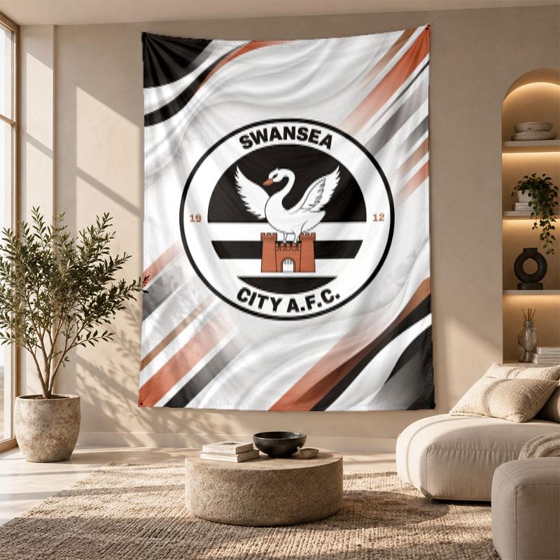 Decorative Tapestry,Swansea City Printed Wall Art, Lightweight Wall Hanging For Bedroom Background