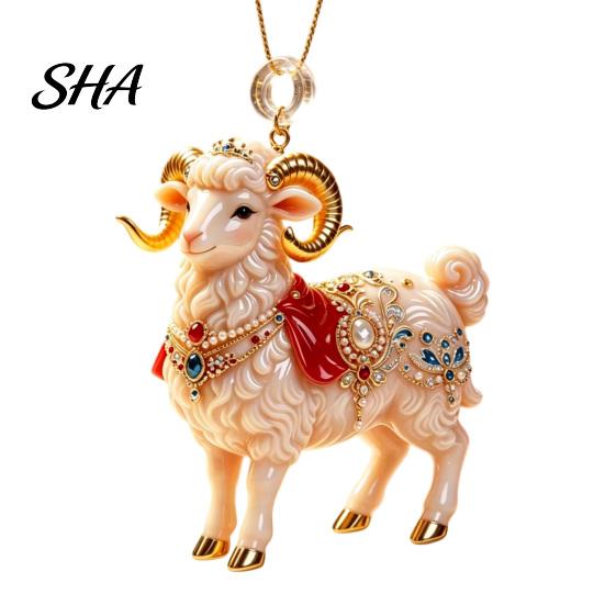 Winter Wonderland Party Supplies 2D Flat Christmas Sheep Hanging Ornament with Lanyard, Acrylic Custom Gifts Tree Pendant for Home Festive Decor