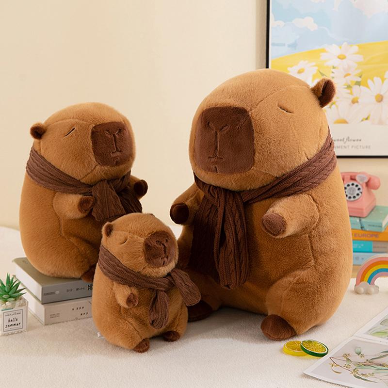 Strawberry Hat Capybara Plush Toy Simulation Turtle Backpack Capibara Stuffed Animals Pendant Plush Toy Stuffed Doll Kids Gifts