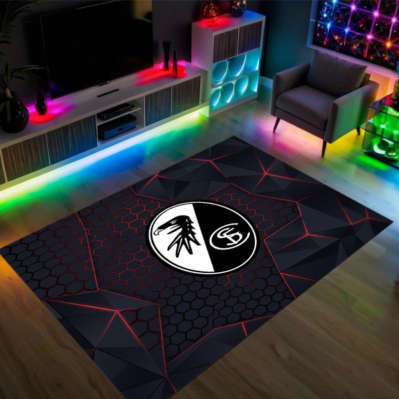 SC Freiburg FC Design Crystal Velvet Carpet Cozy Non?Slip Printed Rug For Bedroom Living Room Entrance