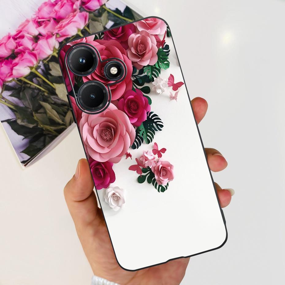 Чехол для телефона Infinix Hot 30i 30 Play NFC Красивый Цветок Бабочка Расписной Мягкий Силиконовый Чехол Для Infinix Hot30 30Play Hot30i