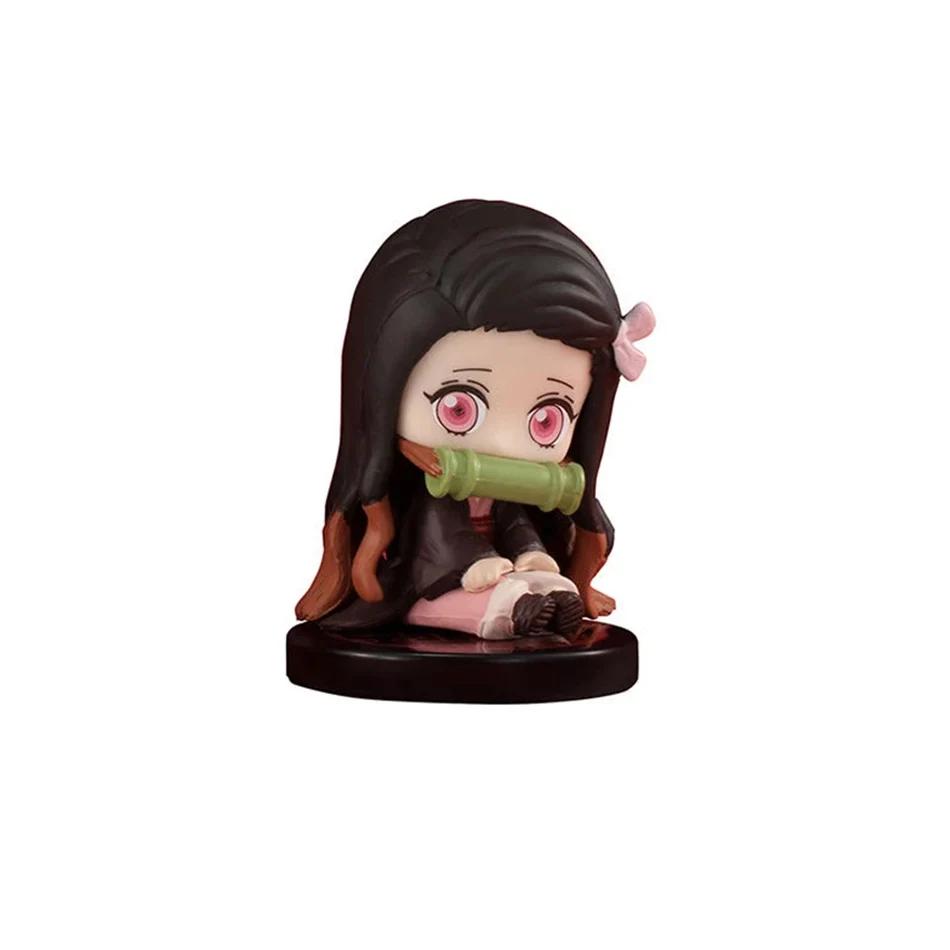 Q-версия Клинок, рассекающий демонов, Сидящая фигурка призрака Танджиро Незуко Иноске Зеницу Фигурка Действие Модель из фильма Игрушки Кукла