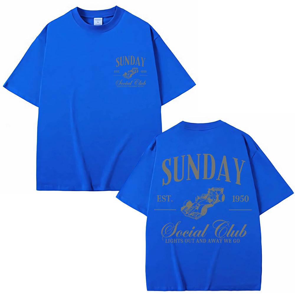 Графическая футболка Sunday Social Running Club Мужская Женская Спортивная Гонки Винтажная Мода Короткий Рукав Свободная Футболка
