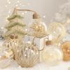 Striped Transparent Linen Christmas Ball Ornaments Set for Tree Decoration