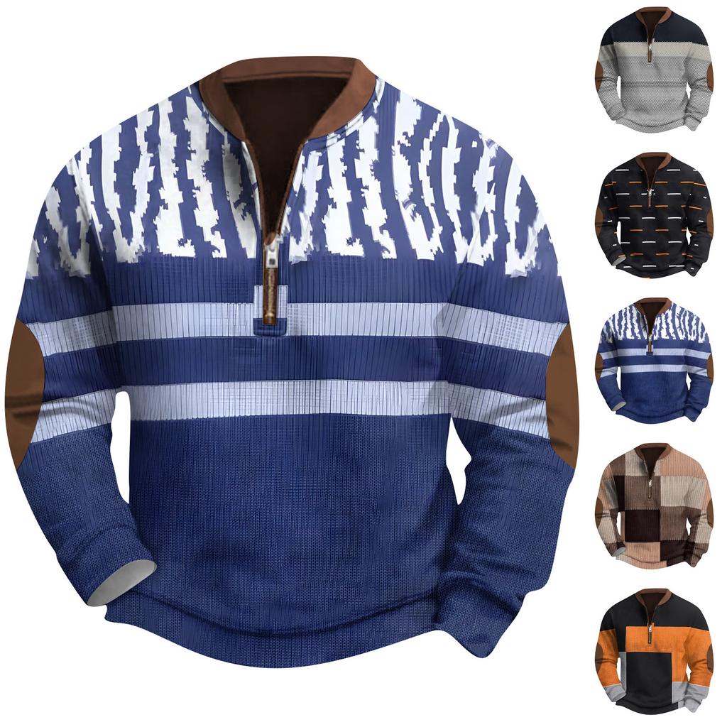 Мужская повседневная толстовка в стиле ретро с градиентным принтом