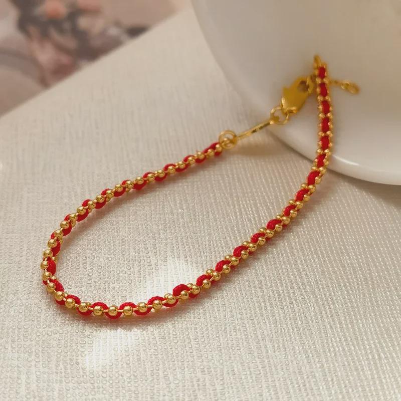 Модный высококачественный ретро-браслет из красной веревки - элегантные модные украшения для подруг