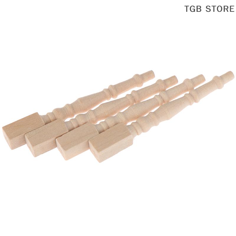 4шт/комплект 1:12 кукольный домик миниатюрный деревянный стул стол ножка DIY мебельные аксессуары игрушки