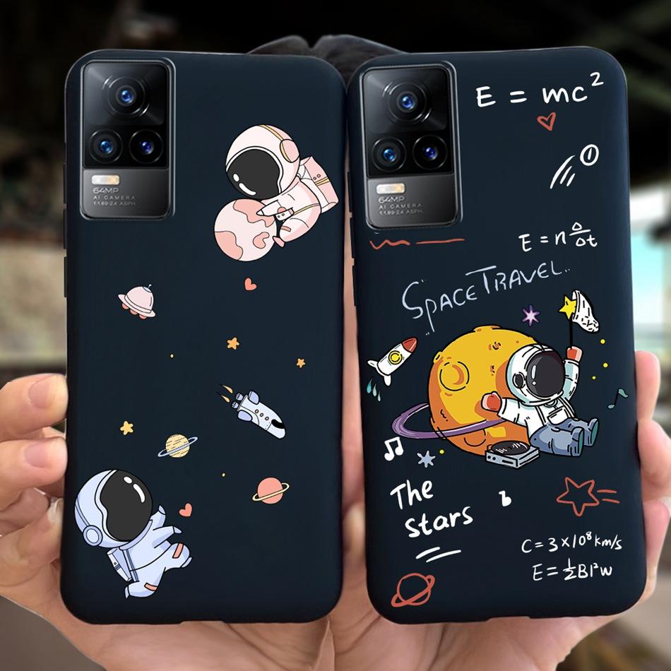 Чехол для Vivo V21e Чехол Vivo V21E 4G V 21E V2061 Милый Мультяшный Конфетный Цвет Мягкий Силиконовый ТПУ Задняя Крышка Телефона