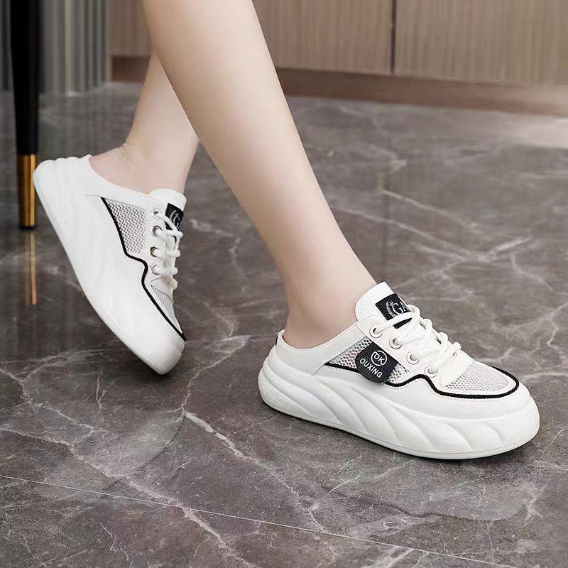 Тапочки с закрытым носком, женская новая летняя одежда для отдыха, сетчатая поверхность, мягкая подошва, обувь для беременных женщин, спортивная обувь для отдыха