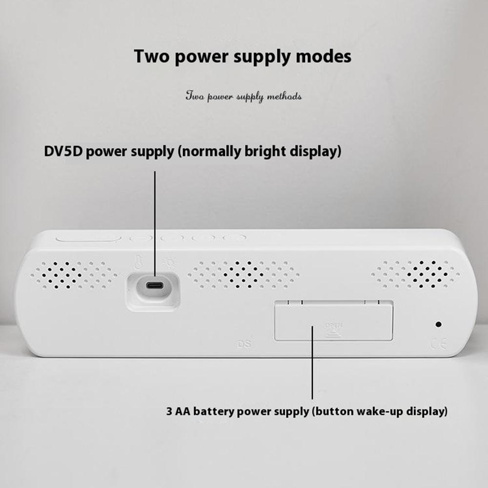 5512 Светодиодный цифровой будильник Многофункциональный дисплей времени, температуры, даты Электронные часы