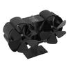 Double Heads Fireplace Fan 6 Blades Thermal Power Black Stove Fan High Temperature Proof