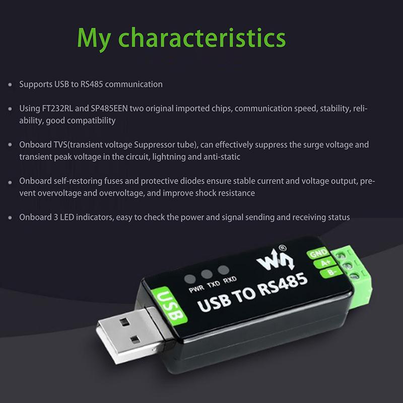 Оригинальный промышленный USB в RS485 последовательный преобразователь полудуплексный модуль связи FT232RL