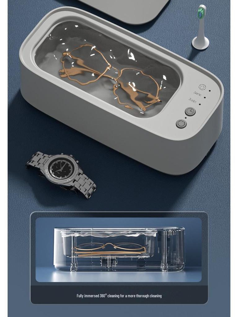 Portable Ultrasonic Cleaner for Eyeglasses, Watches, Jewelry, and Contact Lenses