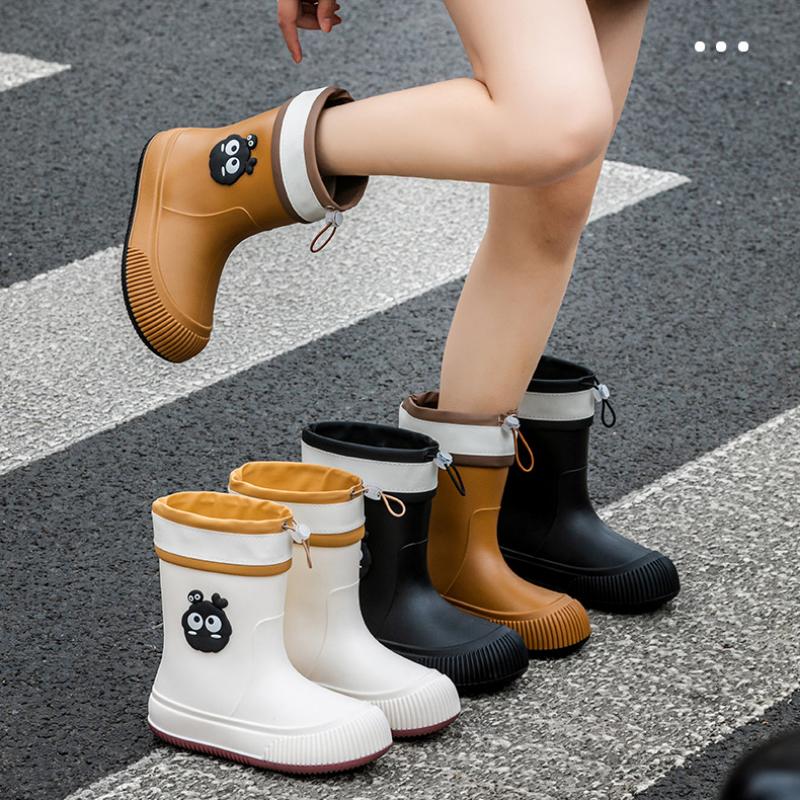 Сапоги для дождя средней высоты, водонепроницаемые сапоги для дождливой погоды, студенческая обувь для отдыха на природе, модная легкая нескользящая резиновая обувь