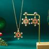 Zinc Zinc Zinc Alloy Christmas Jewelry Set Rhinestone Snowflake Necklace Xmas Dangle Earrings  Party