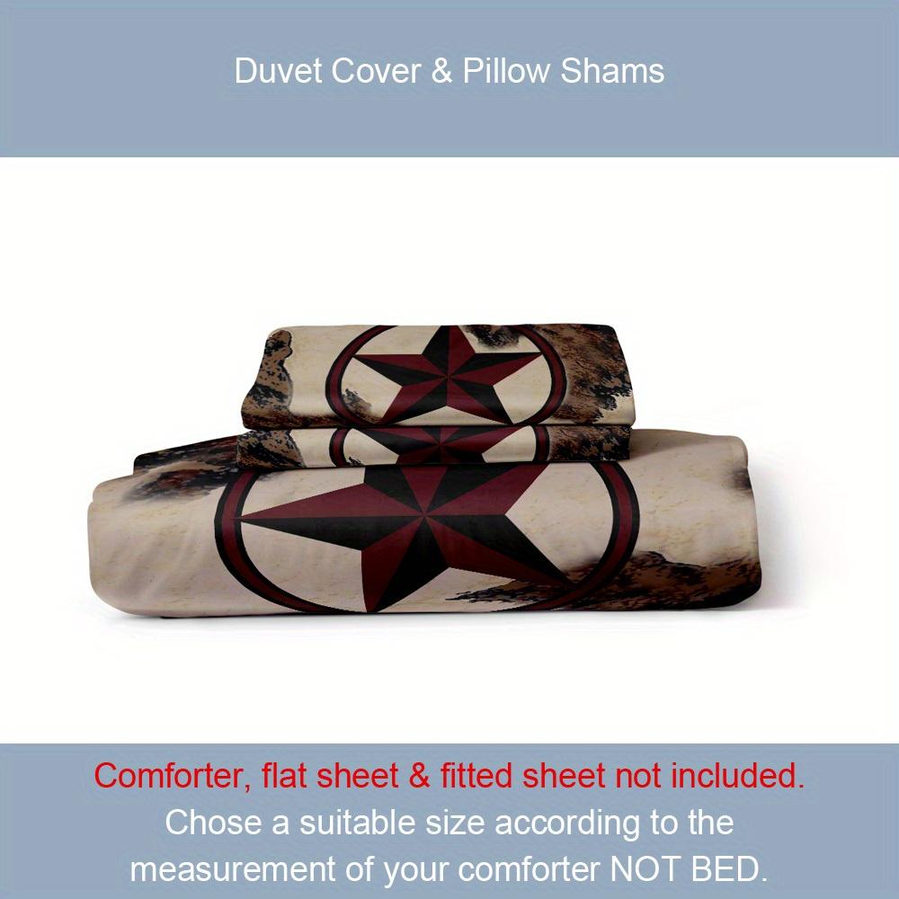 Комплект пододеяльников из 3 предметов, Постельное белье с принтом в деревенском западном стиле, Ковбой, Рыцарь, Мягкий удобный пододеяльник, Для спальни, Гостевой комнаты