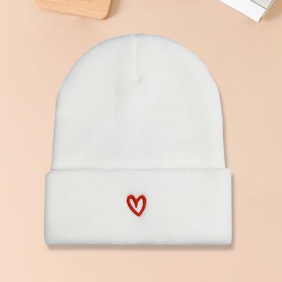 Вязаная шапка с вышитым дизайном «Любовь» для пары, универсальная теплая шапка для мужчин и женщин, осень и зима, подходит для подарков