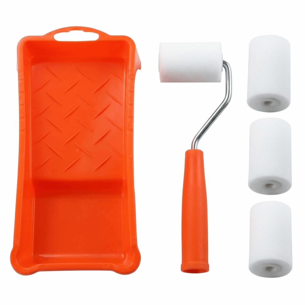 Smooth Paint Roller Set Anti-Drip Wall Painting Tools Foam Roller Brush Kit for Household