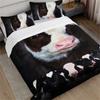 3pcs Cow Duvet Cover Set Farmhouse Animal Milk Cow Duvet Cover Black White Western Bedding For Bedroom Guest Room