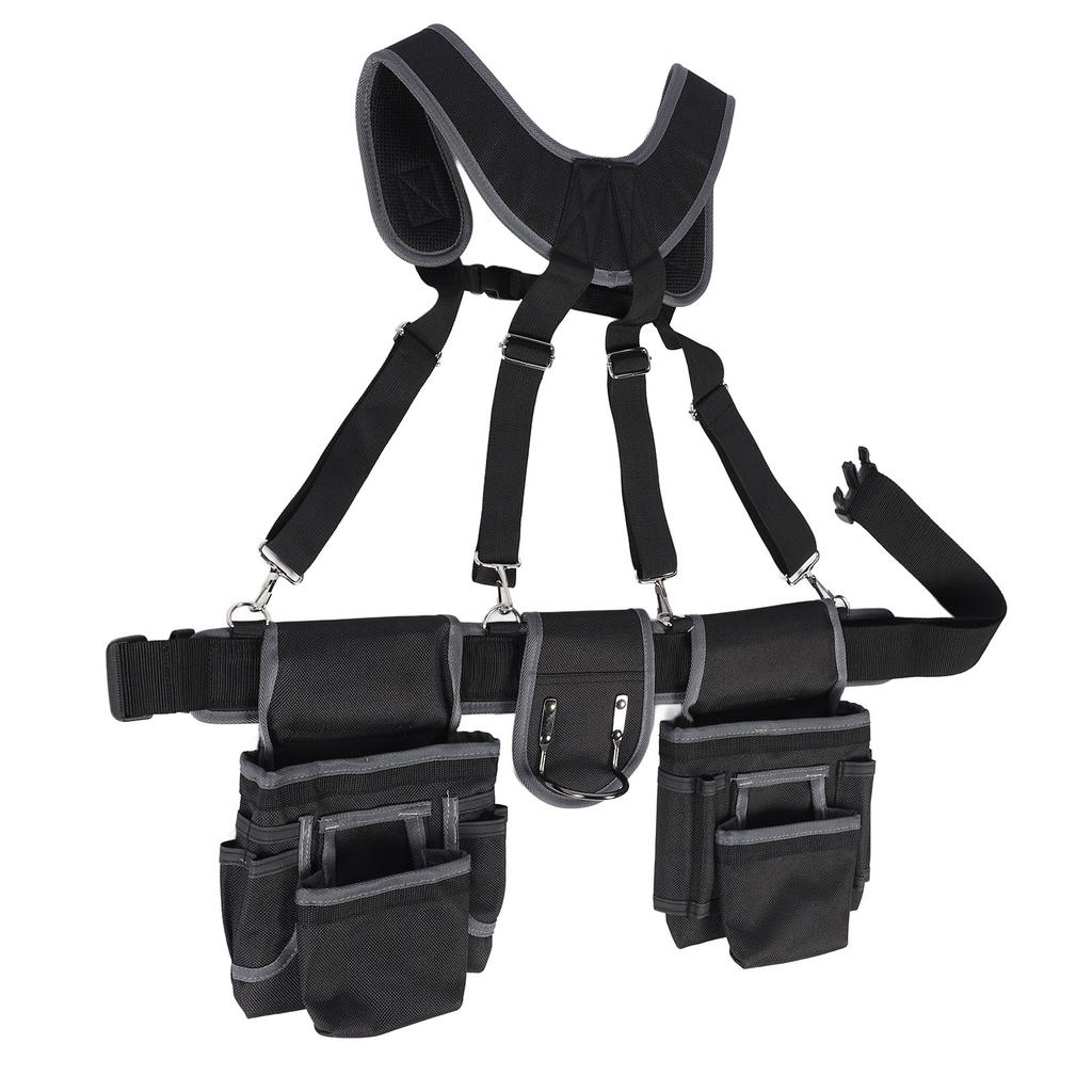 Пояс для инструментов электрика с 12 карманами, пояс для инструментов из полиэстера и нейлона 1680D с ремнем для электриков-рамщиков