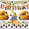 Construction Vehicle Latex Balloon Birthday Theme Party Flag Size Power Strip Paper Plate Tablecloth Decoration Package