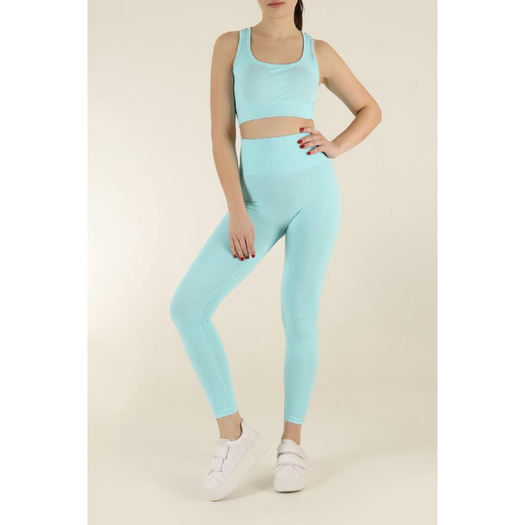 Меланжевый спортивный бюстгальтер и колготки