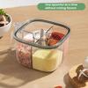 Kitchen Seasoning Jar with Spoon Slot Multi-Compartment Salt Pepper Organizer Transparent Seasoning Box