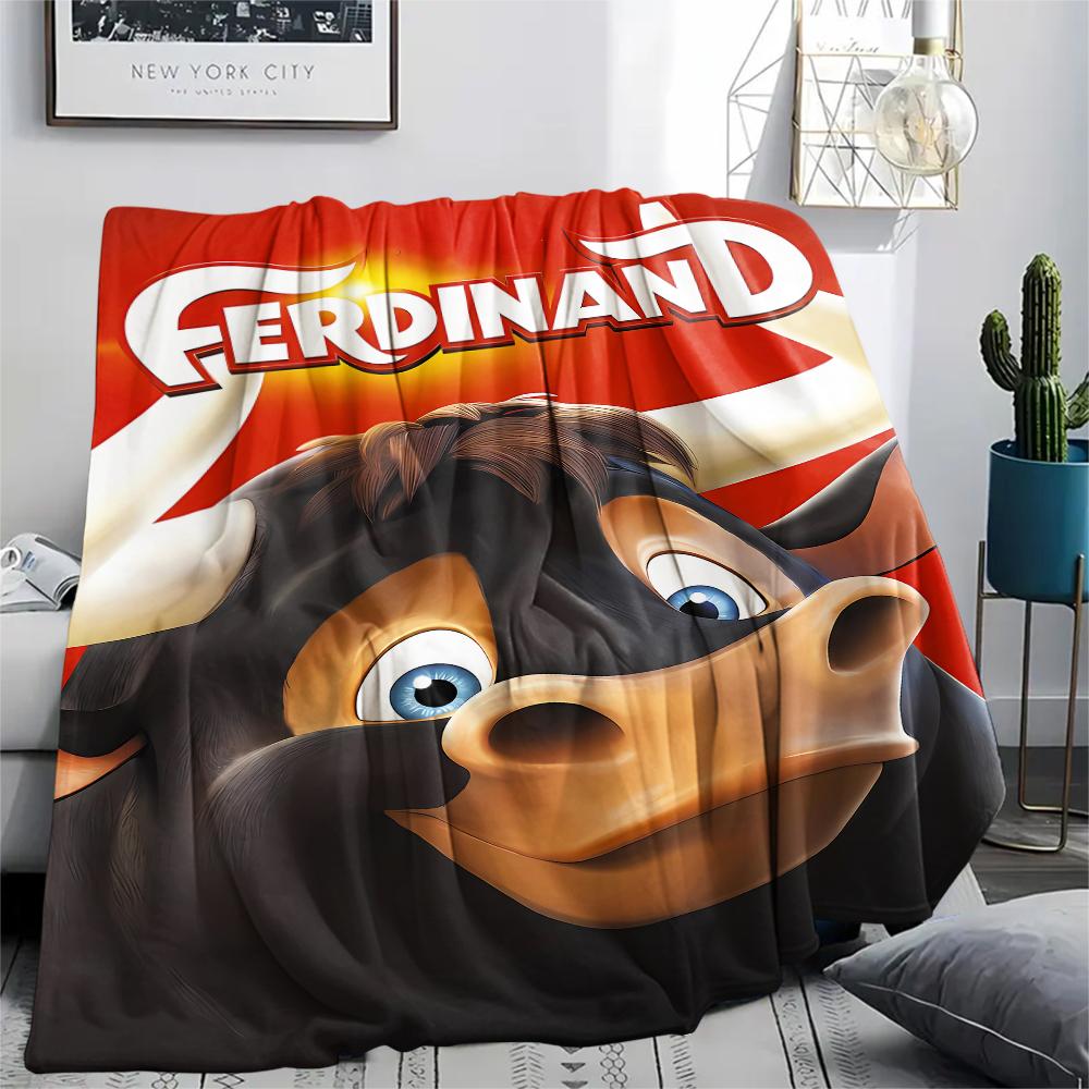 1PC Ferdinand Print Flannel Blanket, High quality All Seasons, Home Decor, Warmth and Comfort, Perfect for Christmas Gifts