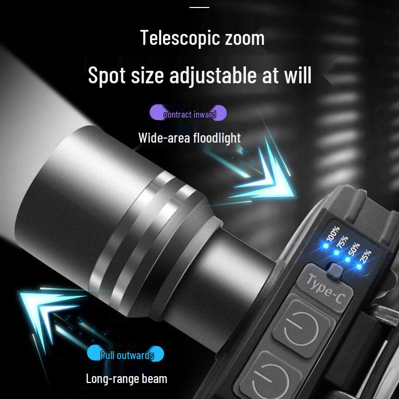Перезаряжаемый водонепроницаемый светодиодный налобный фонарь с длительным временем работы батареи и зумом для ночной рыбалки и горного дела