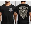 Унисекс Футболка с принтом на спине Harley Davidson Череп и Крылья