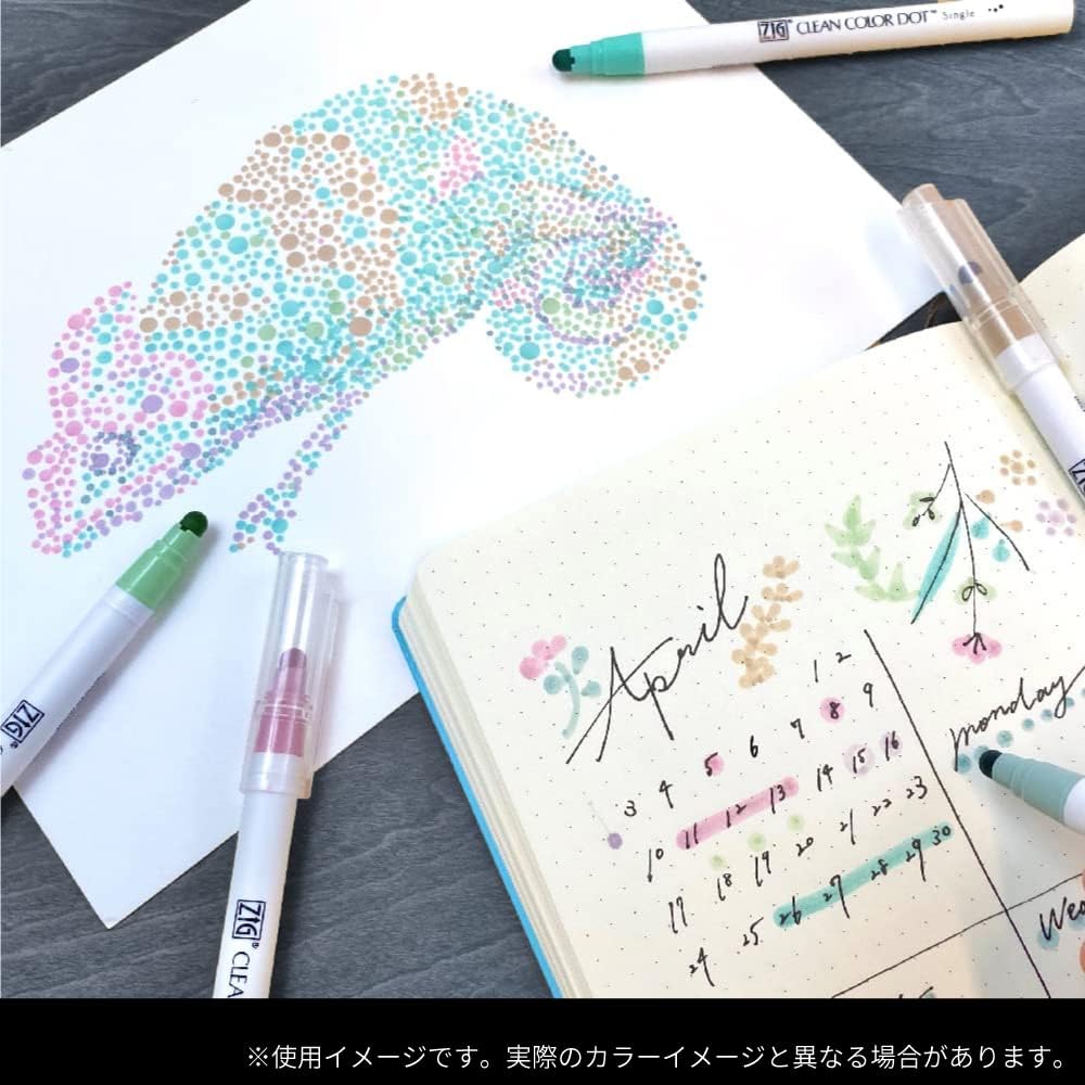 Кэритэйк Ручка на водной основе ZIG Clean Color Dot Одиночная Мягкий Дымчатый Набор TCSD-6100/6VB