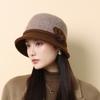 Осенне-зимняя шерстяная повседневная шляпа-ведро в корейском стиле, стильная, универсальная, теплая и защищающая уши шляпа рыбака