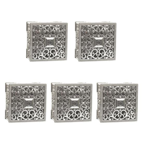 Винтажная шкатулка для украшений с ажурным узором, пластиковая коробка для конфет с золотым/серебряным покрытием, коробка для подарков на свадьбу/вечеринку, для колец, серег, ожерелий, принадлежности для девичника, дня рождения