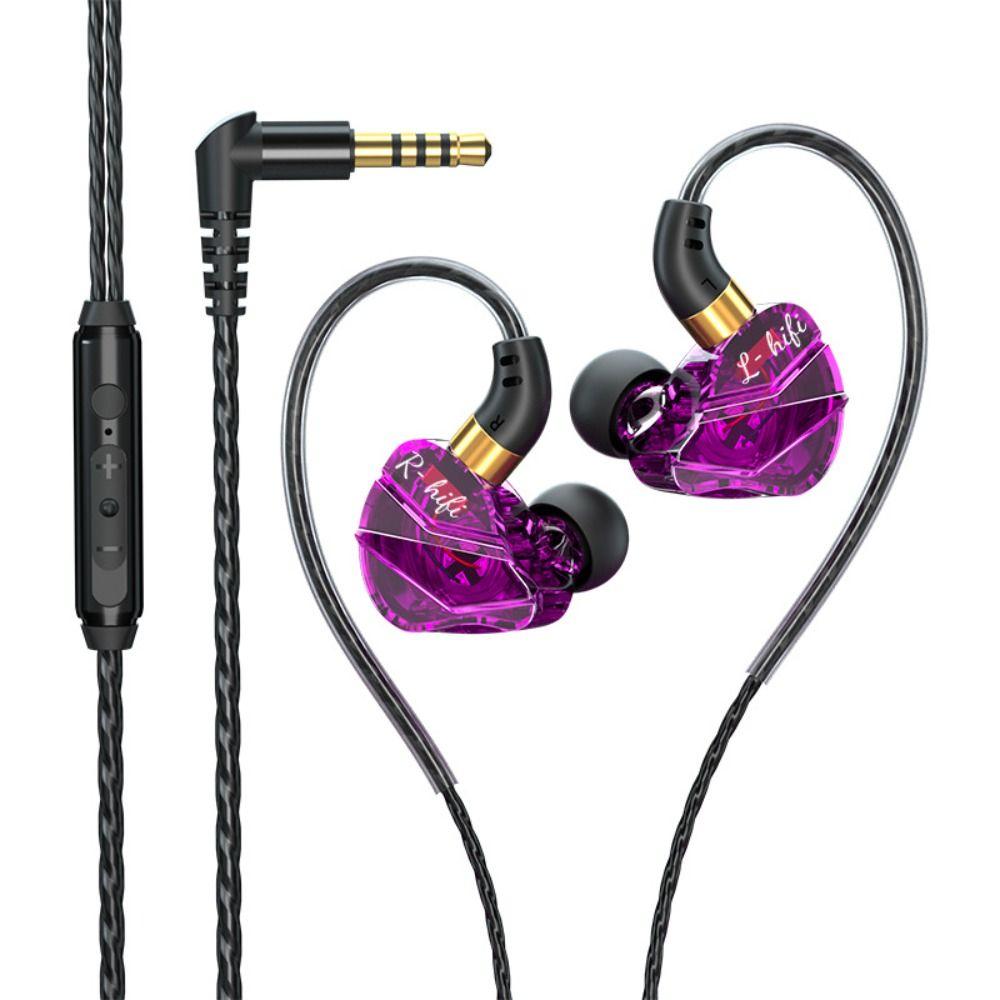 Mic Stereo In Ear Headphone Heavy Bass Mobile Earphone Wire Game Headset Wired Headphones Games