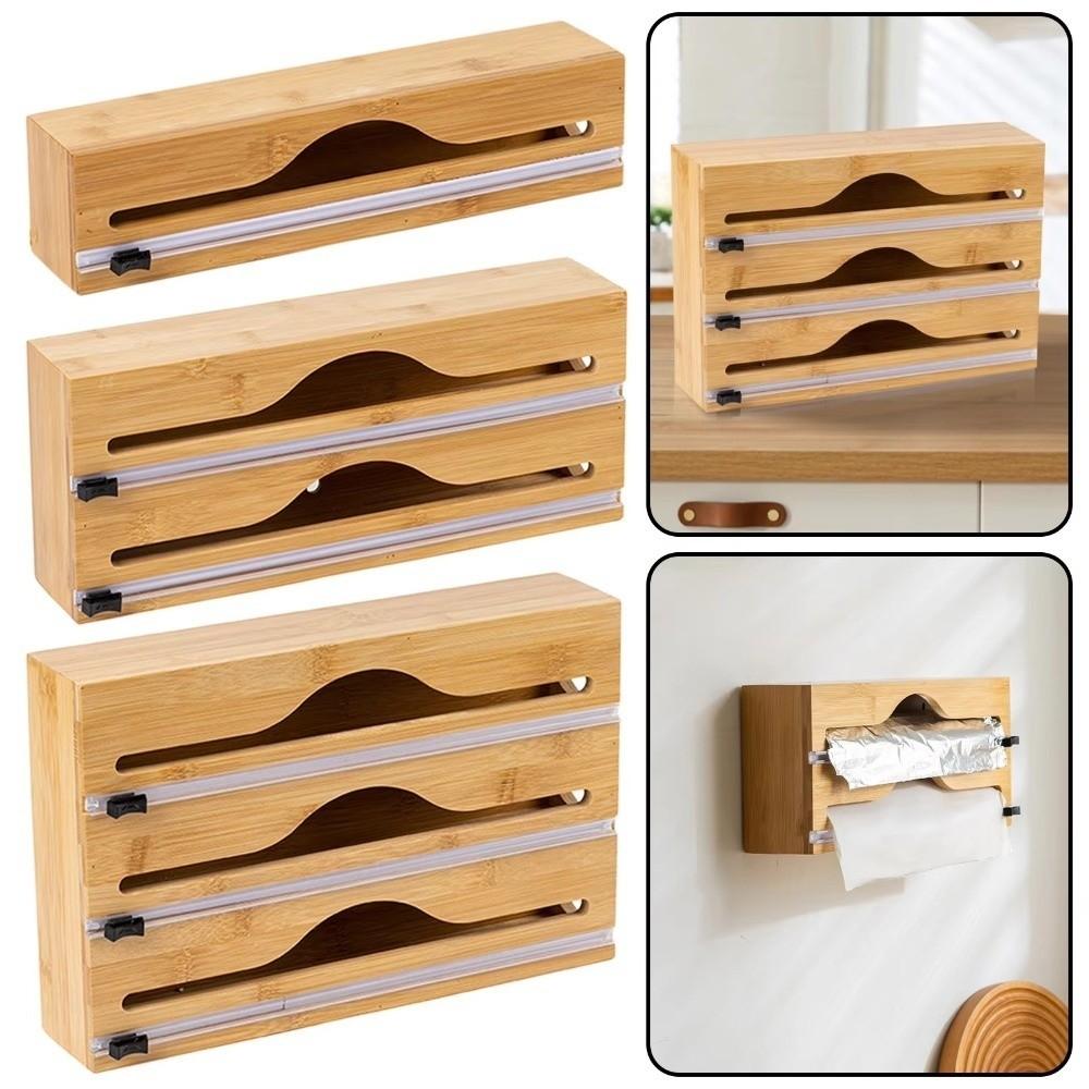 Multi-Layer Organizer Wrap Dispenser Refillable Compartment Foil Dispenser  Kitchen Organization