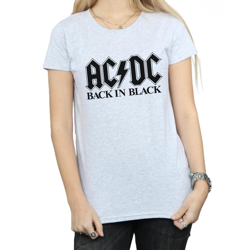 AC/DC Womens/Ladies Back in Black Logo Cotton T-Shirt