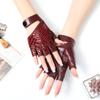 Leather Half-Finger Gloves Ladies Open Fingers Driving Outdoor Motorcycle Motorcycle Motorcycle Fashion Fitness Sports Dance Tide