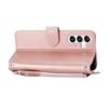 For Samsung Galaxy S26 Case Zipper Pocket Leather Phone Cover with Crossbody Shoulder Strap