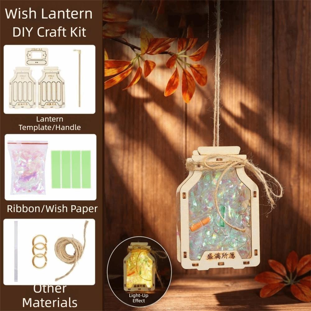 Glowing Wishing Bottle DIY Handmade Chinese Star Lamp Luminous Hanging Decor Children Gift