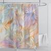 3D Feather Shower Curtain Set Colorful Printed Design Fabric Bathroom Decoration Waterproof Washable Shower Curtain with Hooks