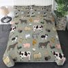 Farmer Cow Print Duvet Cover Set Oil Painting Cow Bedding Set Vintage Animals Dog Pig Chicken Printed Comforter Cover Full Size