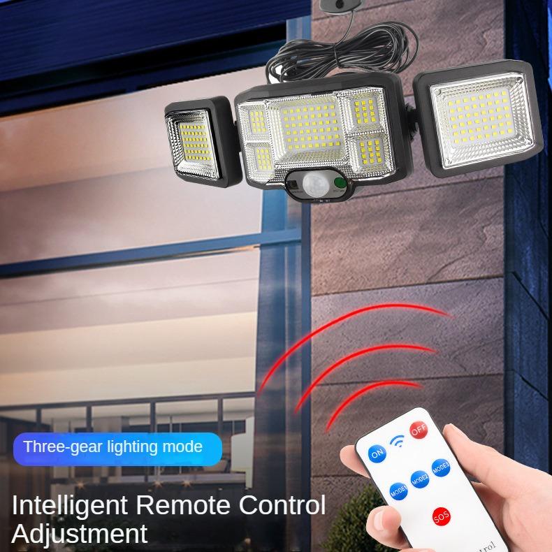 Новый солнечный настенный светильник, индукционный садовый светильник для человеческого тела, уличный водонепроницаемый светодиодный вращающийся уличный фонарь