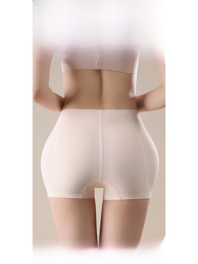 Women's Seamless Hip-Lifting Pants with Faux Buttock Pads - Peach Hip Safety Underwear